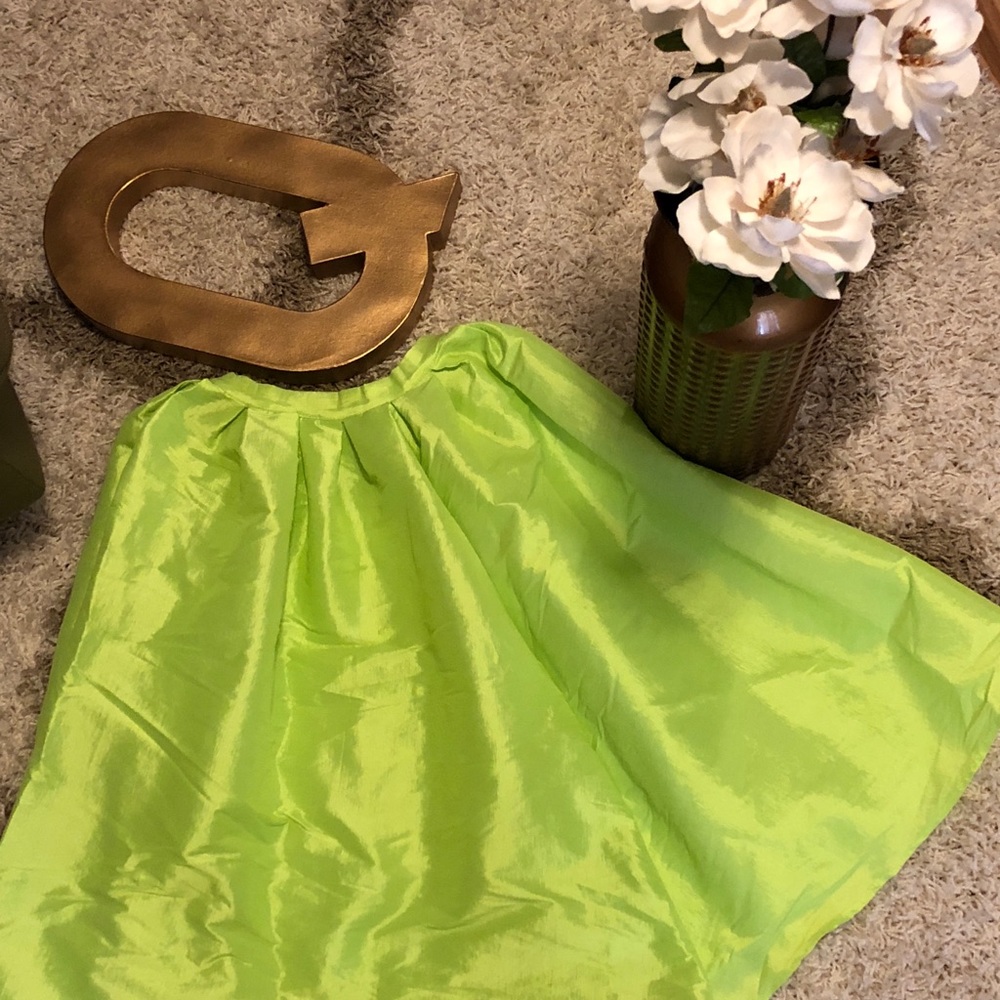 Electric green skirt
